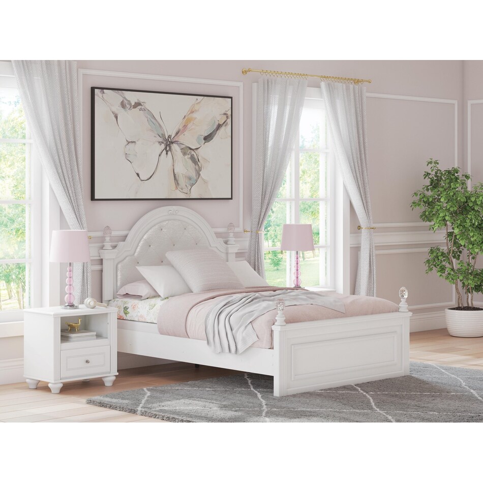 a white   