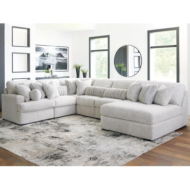 Cuddle Plush 6-Piece Sectional with Chaise
