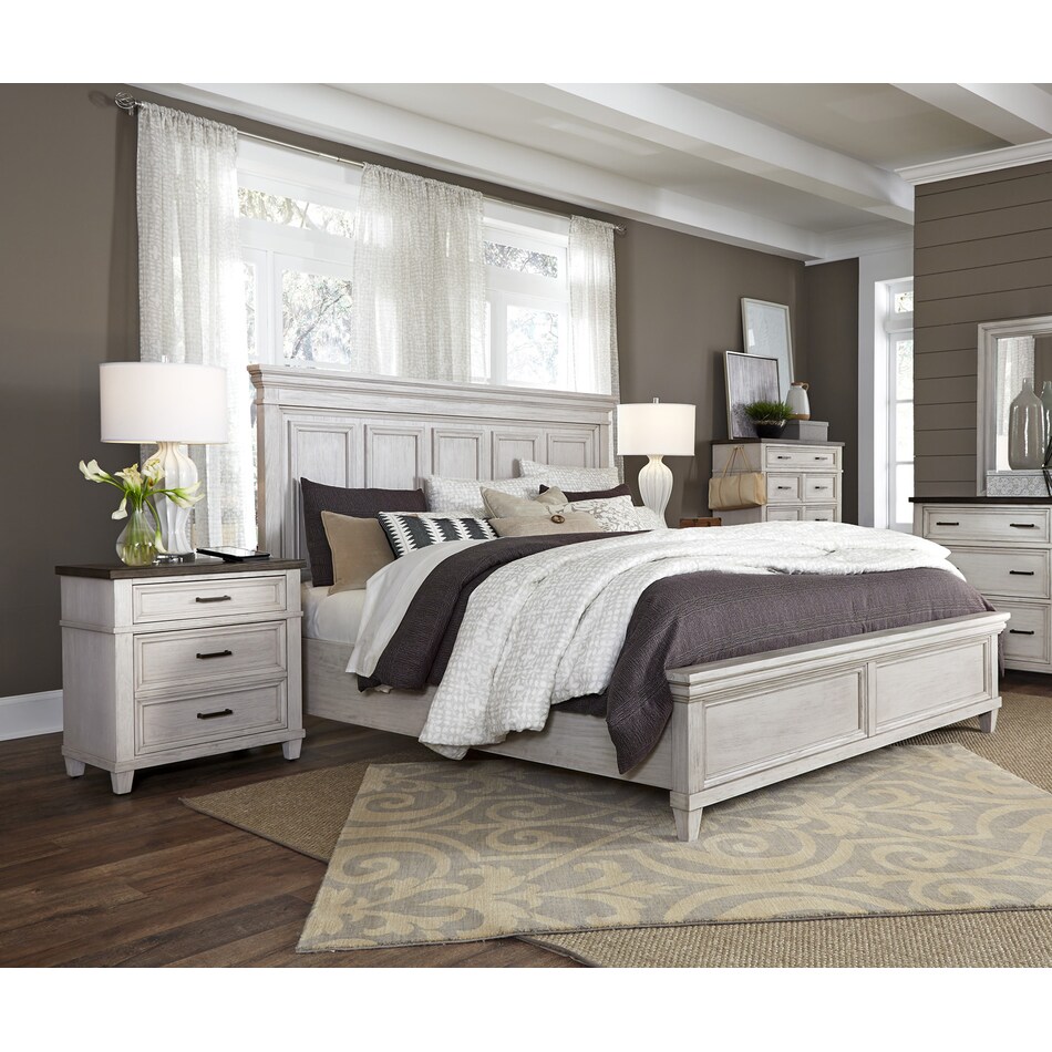aged ivory bedroom   