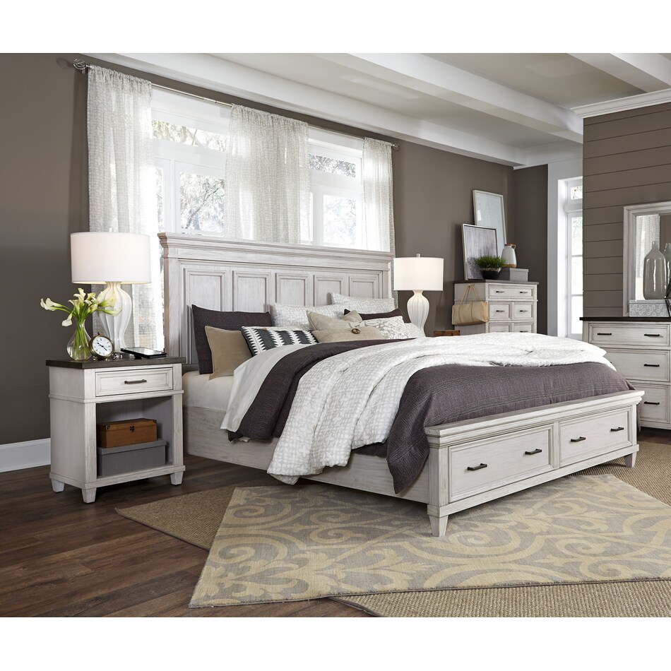 aged ivory bedroom   
