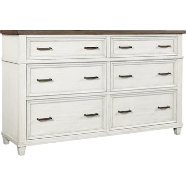 Caraway 6 Drawer Dresser - Ivory