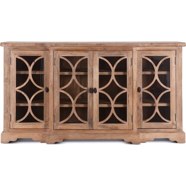 San Rafael 75" Glass Cabinet in Antique Oak