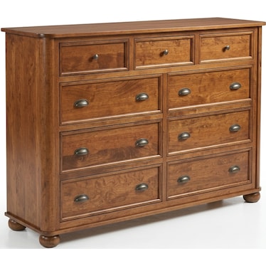 Kingsport 9 Drawer Dresser - Rustic Cherry