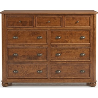 Kingsport 9 Drawer Dresser - Rustic Cherry