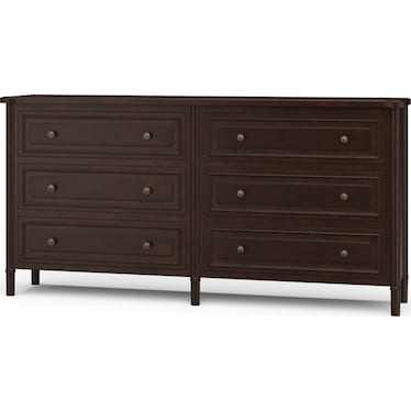 Nantes 6 Drawer Dresser- Teak Brown