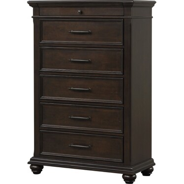 Chest with 5 Drawers - Dark Brown
