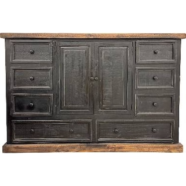 Large Dresser - Black Distressed