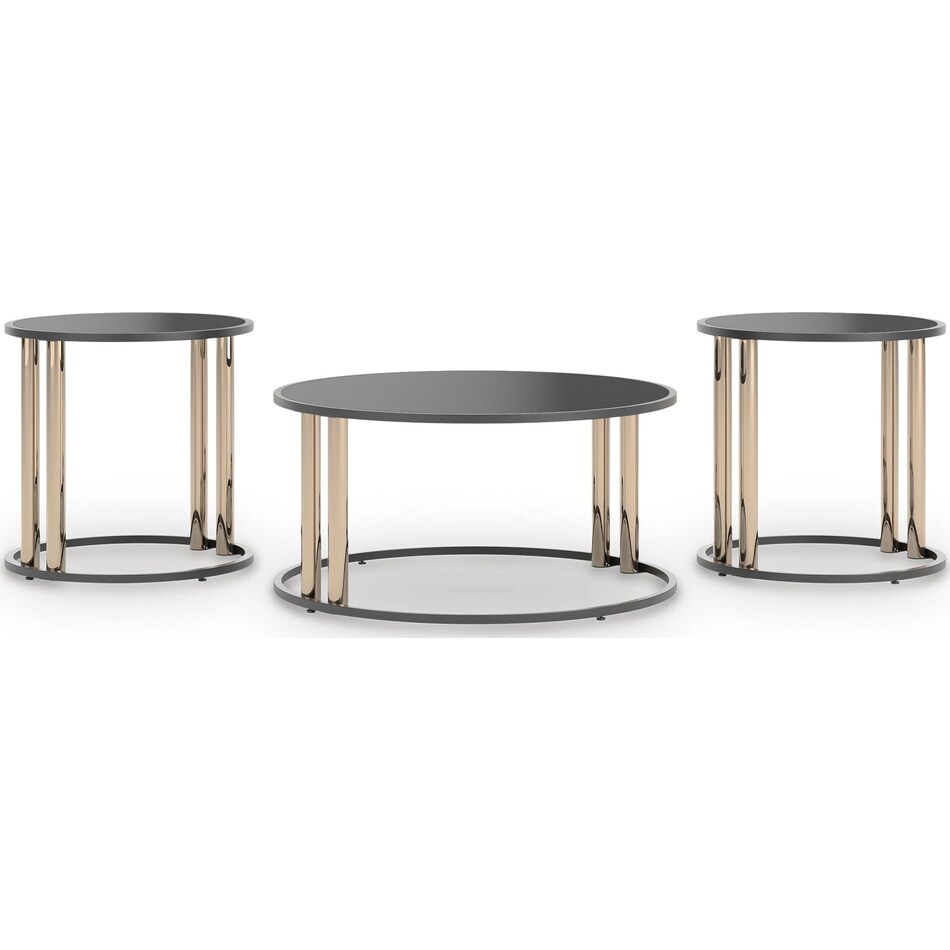 black gold finish occasional tables   