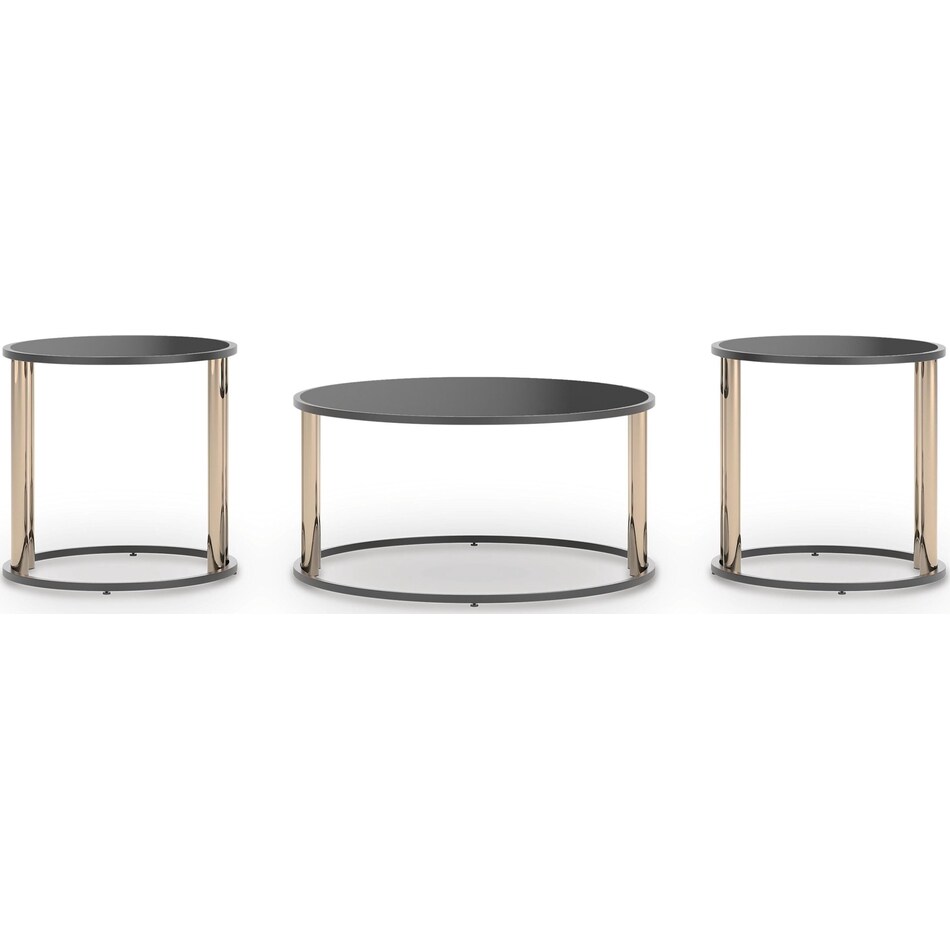 black gold finish occasional tables   