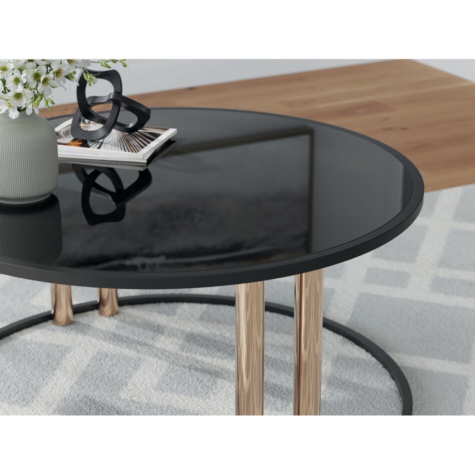black gold finish occasional tables   