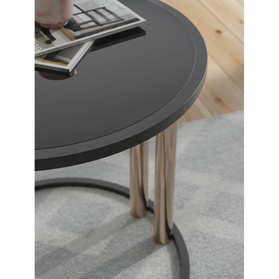 black gold finish occasional tables   