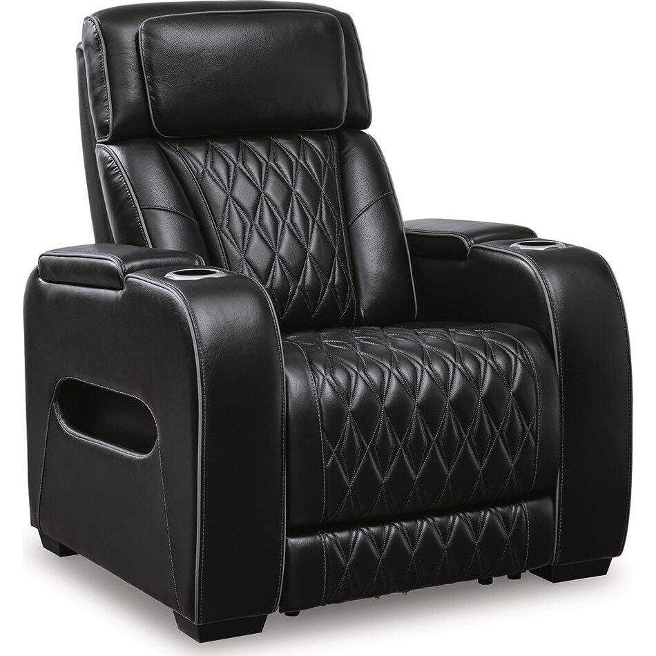 black leather recliner   