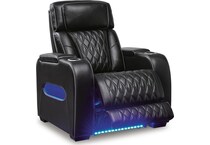 black leather recliner   