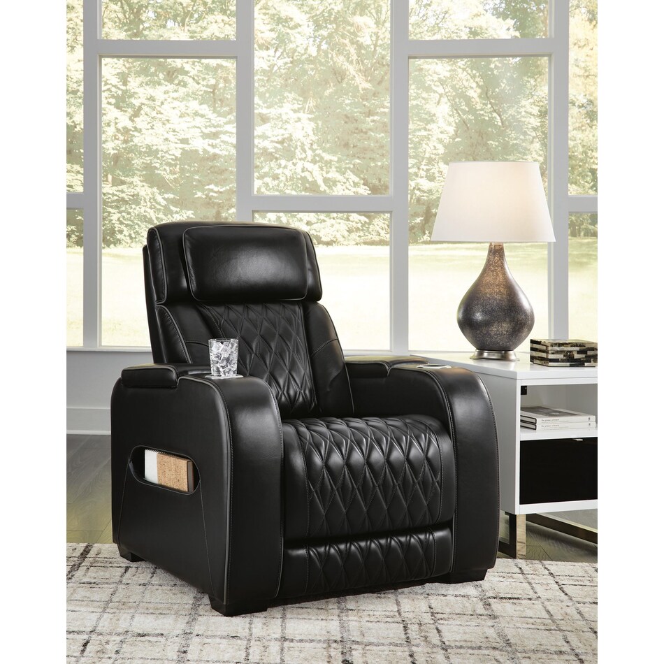 black leather recliner   