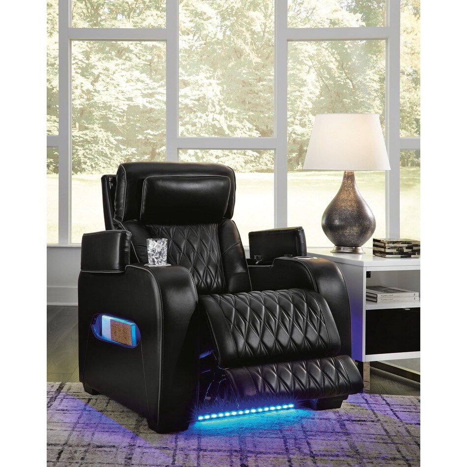 black leather recliner   
