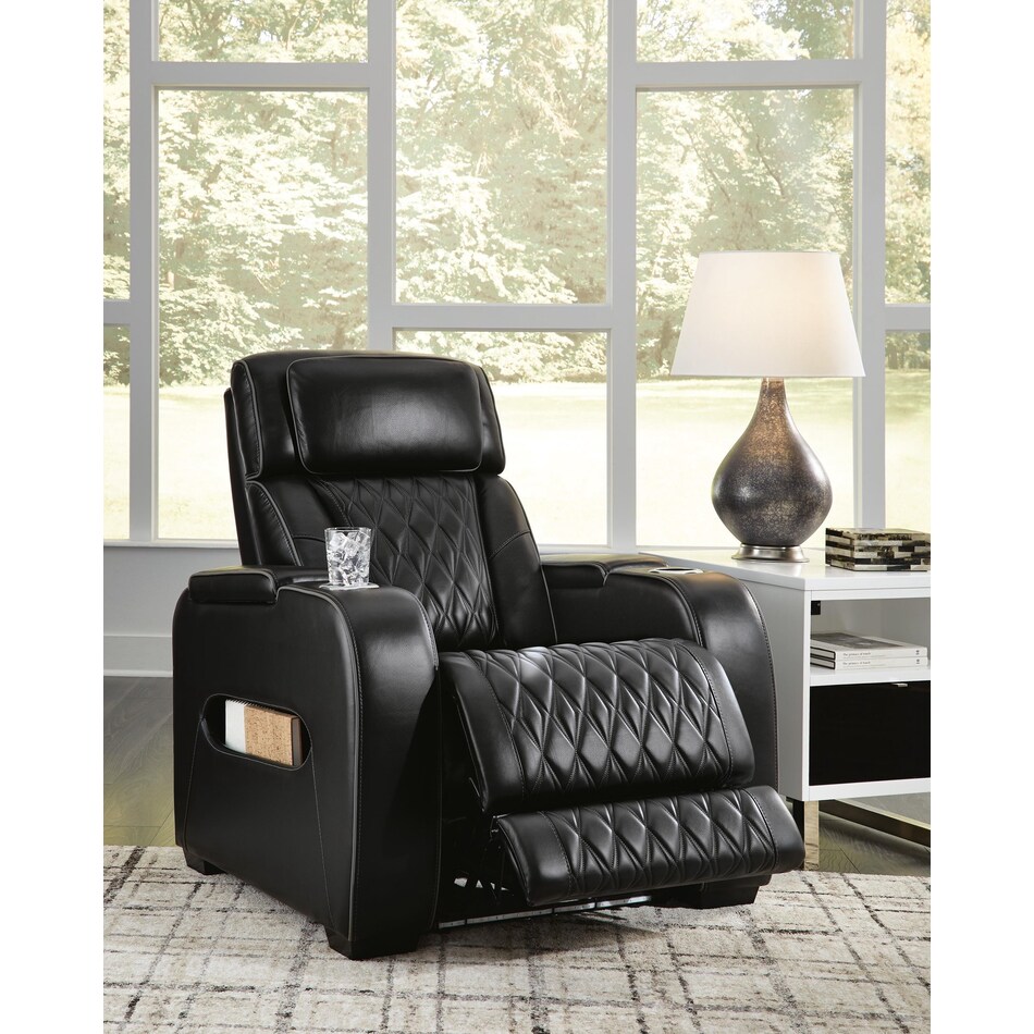 black leather recliner   