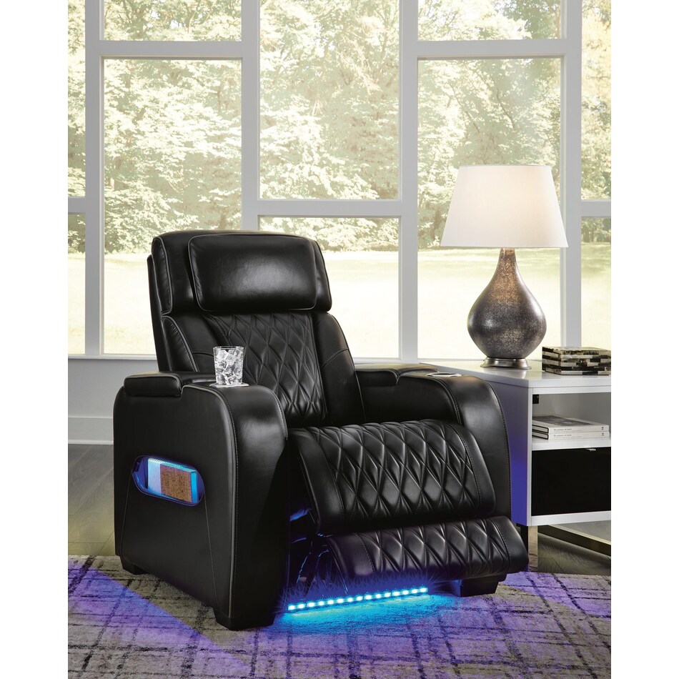 black leather recliner   