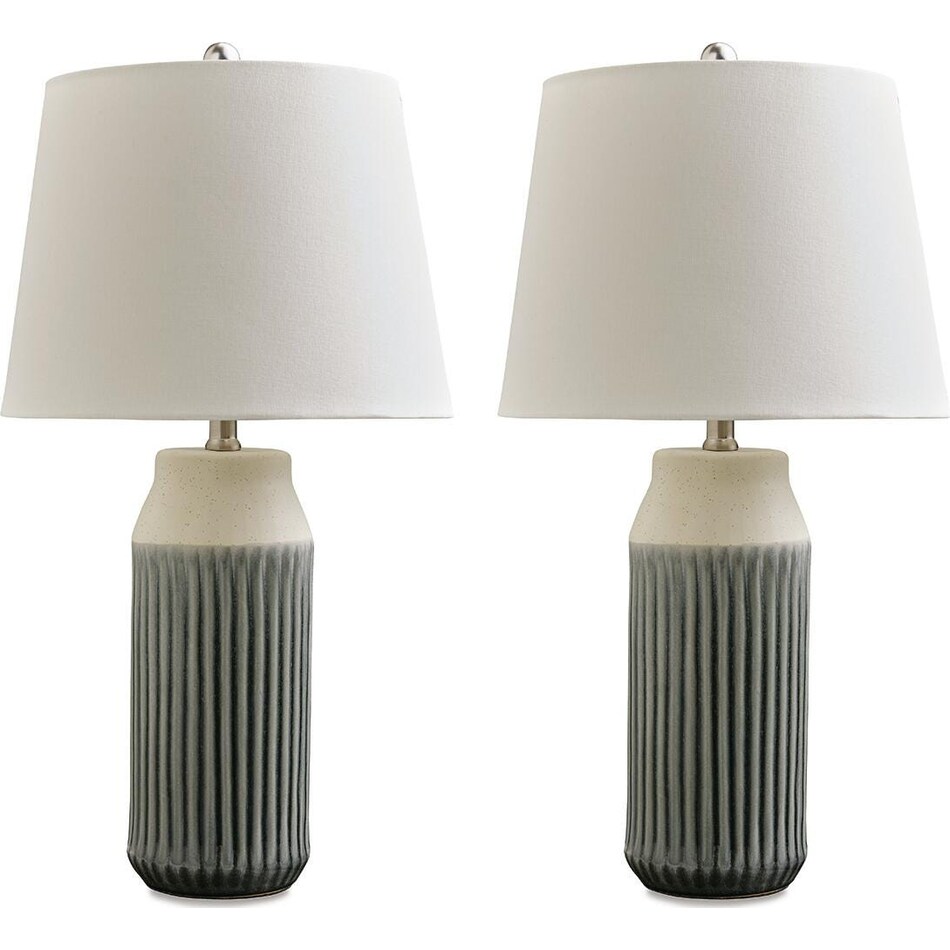 blue beige lamps   