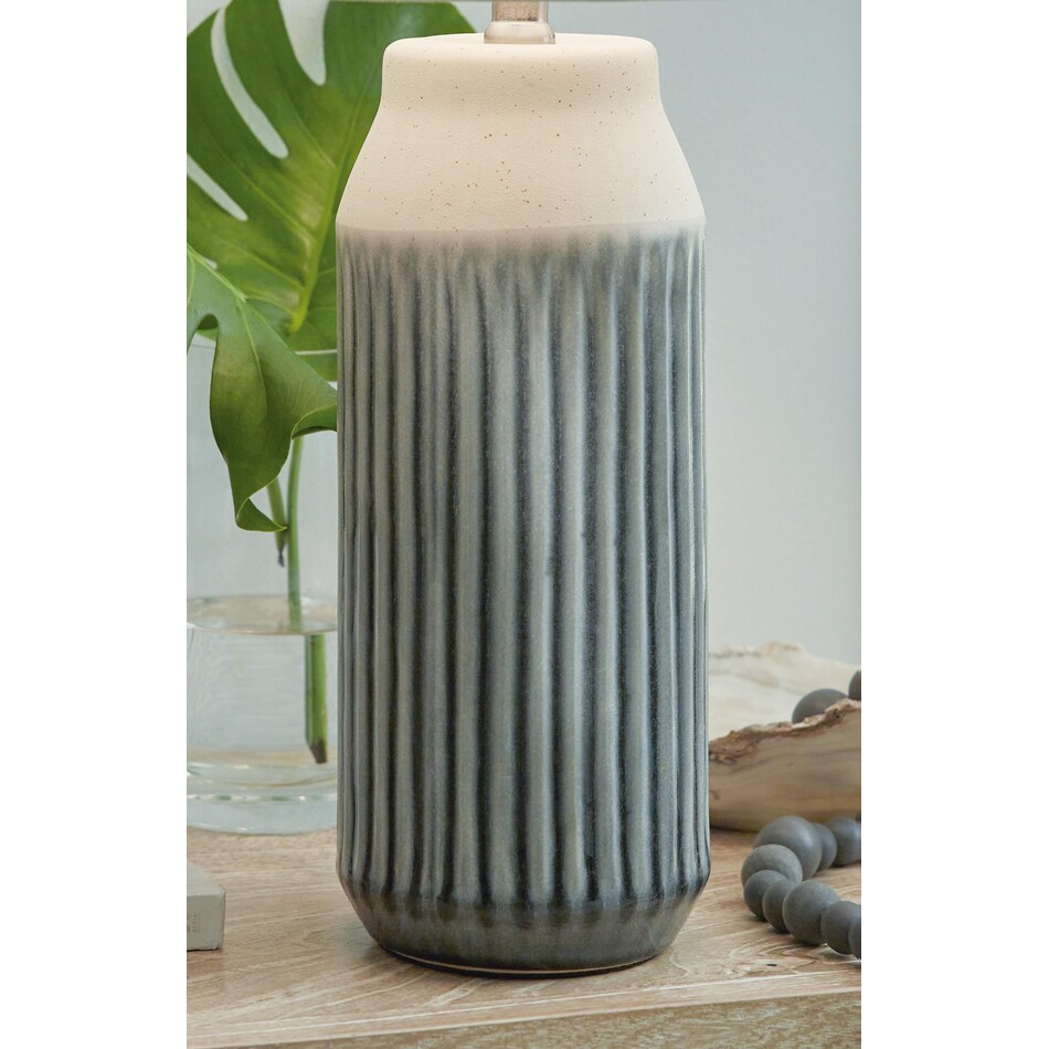 blue beige lamps   