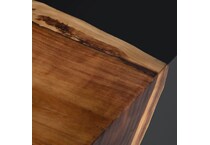 bold black with natural brown wood graining accented corner back color: black occasional tables   