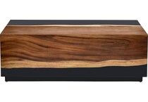 bold black with natural brown wood graining accented corner back color: black occasional tables   