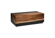 bold black with natural brown wood graining accented corner back color: black occasional tables   