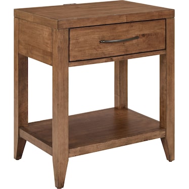 Open Nightstand w/ Charging Station