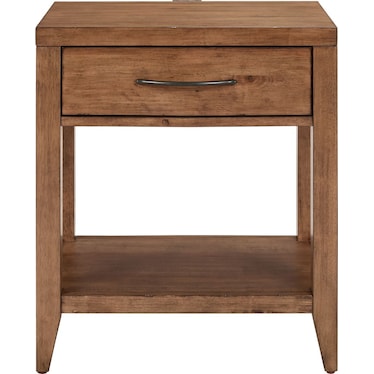 Open Nightstand w/ Charging Station