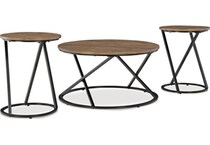 brown black occasional tables   