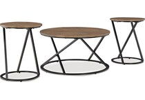 brown black occasional tables   