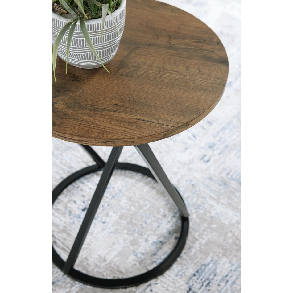 brown black occasional tables   