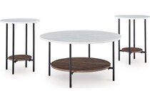 brown black white occasional tables   