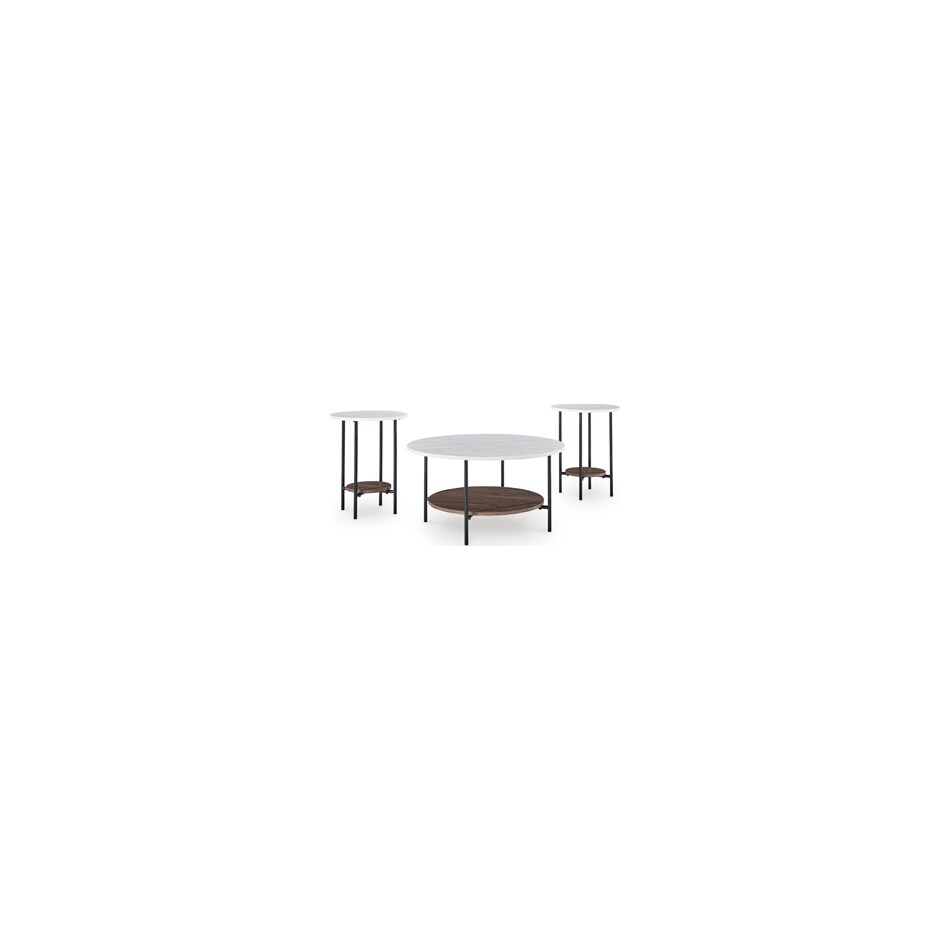 brown black white occasional tables   