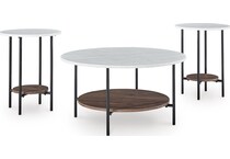 brown black white occasional tables   