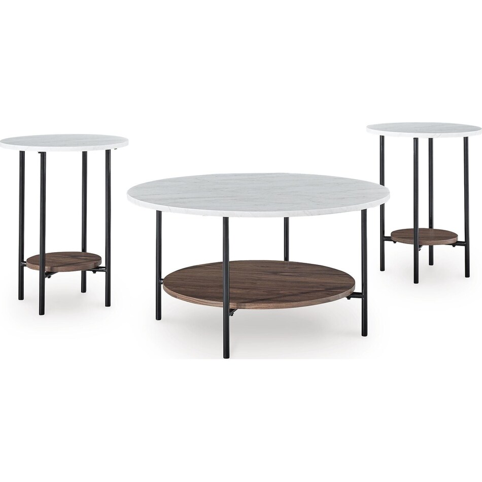 brown black white occasional tables   