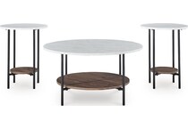 brown black white occasional tables   
