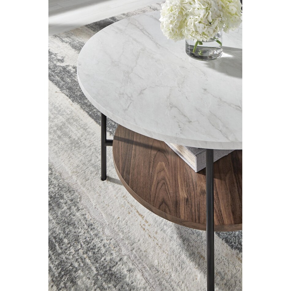 brown black white occasional tables   