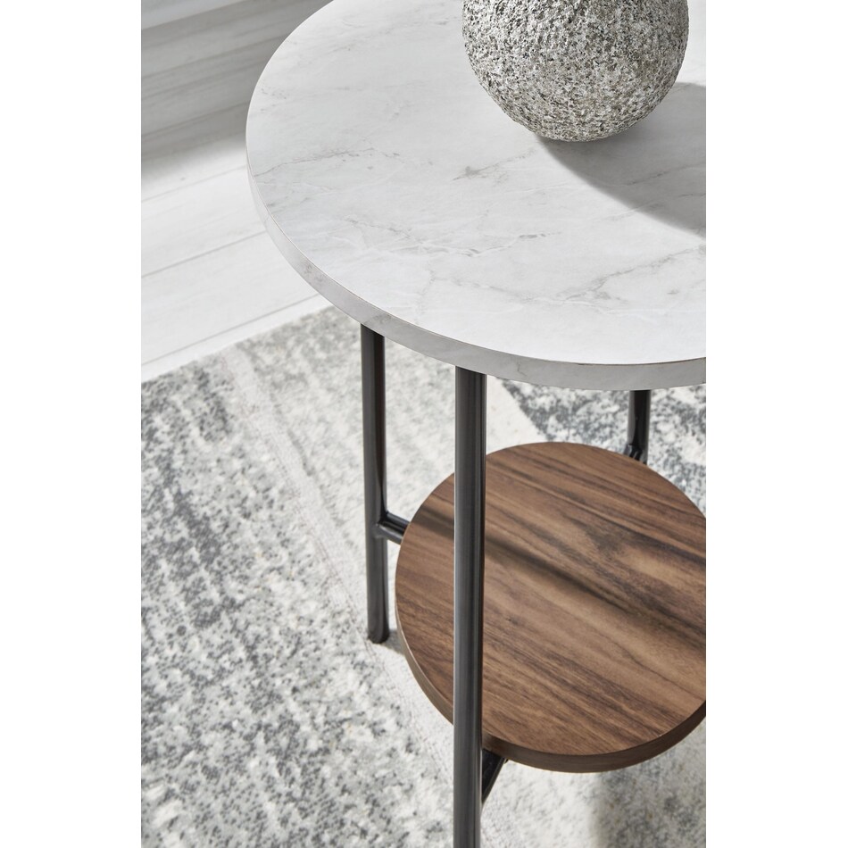 brown black white occasional tables   