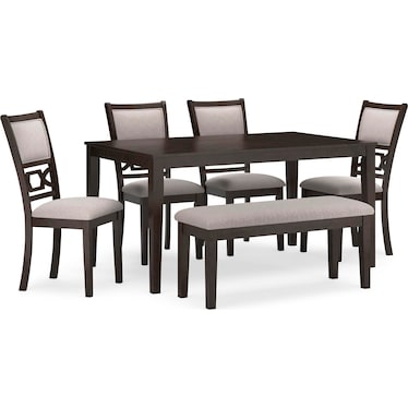 Langwest Dining Table and 4 Chairs and Bench