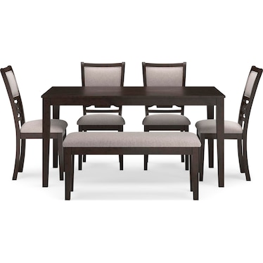 Langwest Dining Table and 4 Chairs and Bench