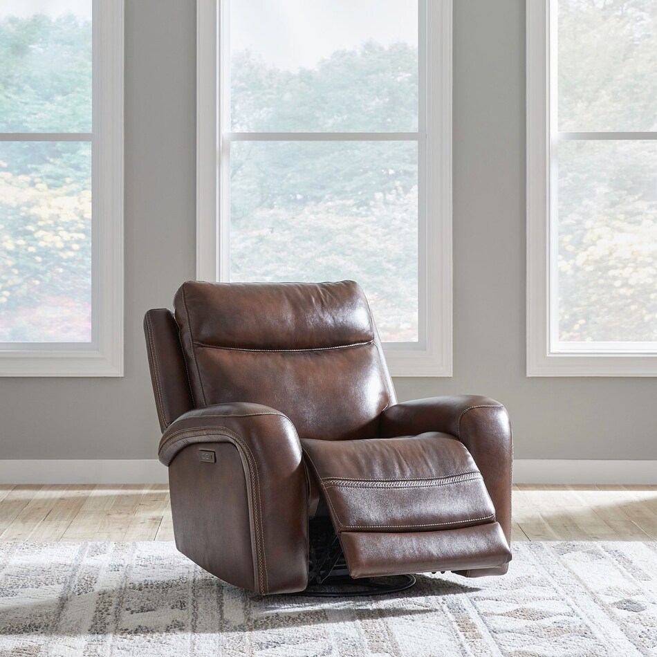 brown leather recliner   