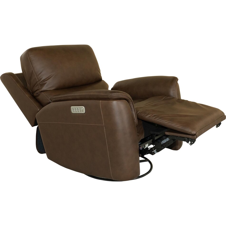 burnt umber leather recliner   