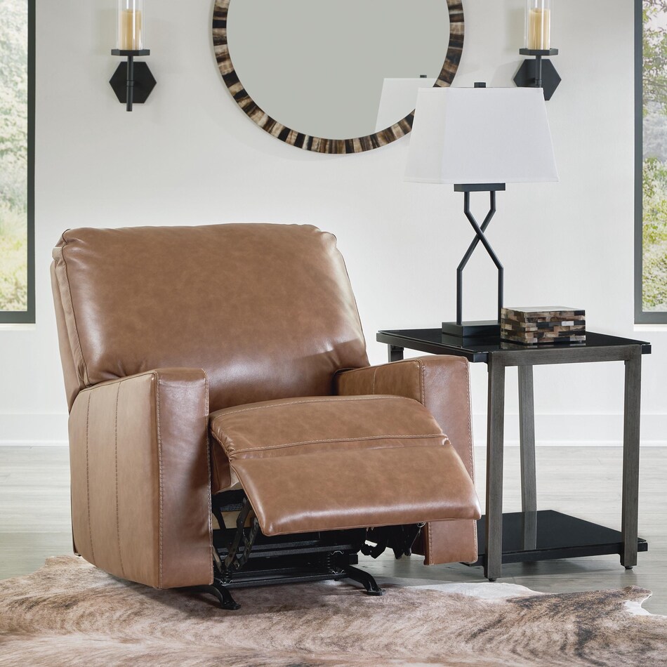 caramel fabric recliners   