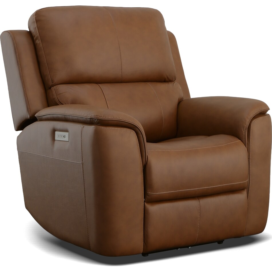 caramel leather recliner   