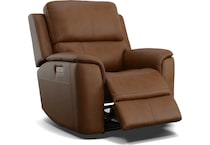 caramel leather recliner   