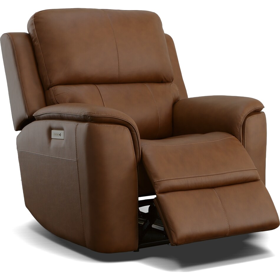 caramel leather recliner   