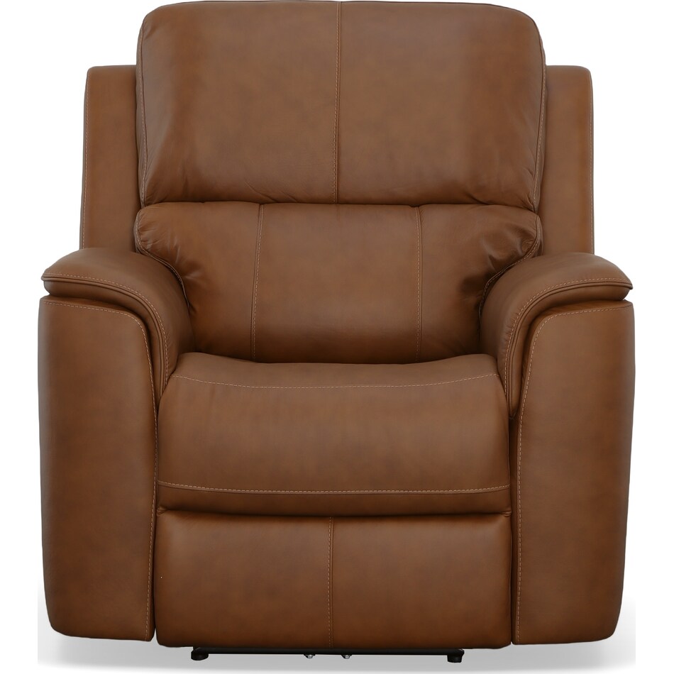 caramel leather recliner   
