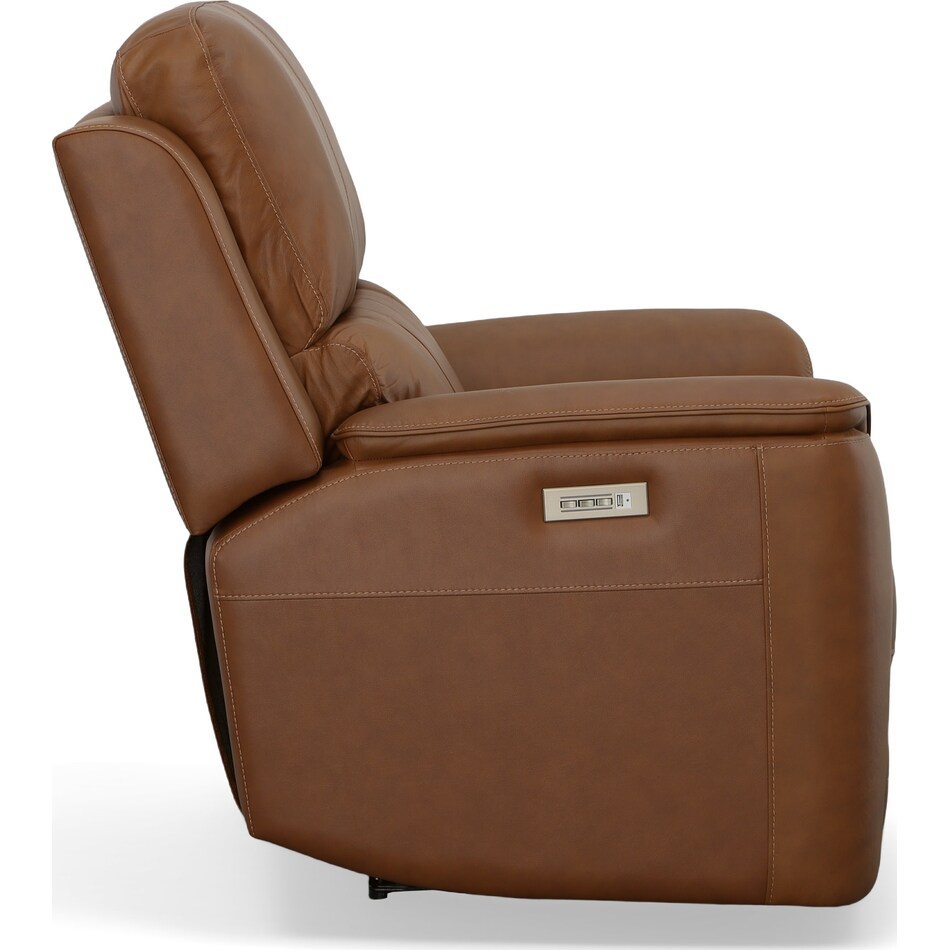 caramel leather recliner   