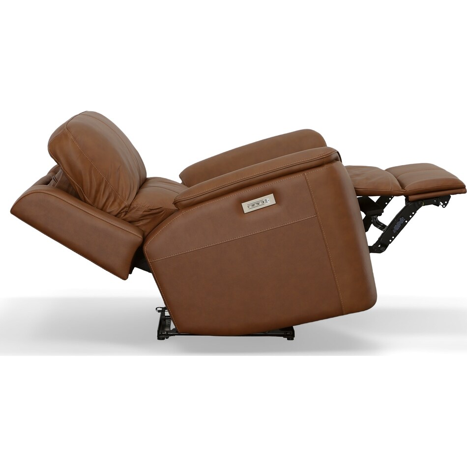 caramel leather recliner   