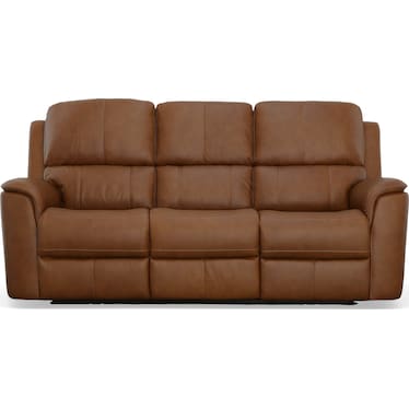 Power Reclining Leather Sofa with Power Headrests and Power Lumbar